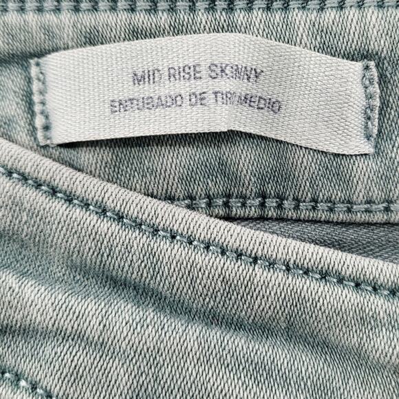 Universal Thread Green Mid-Rise Skinny Jeans 5-Pockets Zip Button Fly Women's 6 - Picture 5 of 8